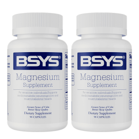 BSYS Magnesium Supplements Sleep & Anxiety Relief Aid  Muscle Relaxation Support  Heart Health & Blood Sugar Balance Formula  Cognitive Function (Option: Two bottles)